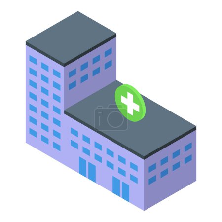 Hospital building icon isometric vector. Treatment history. Patient medical health