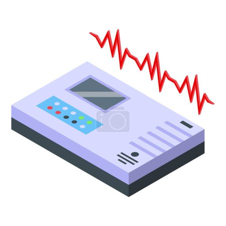 Illustration for Cardio equipment icon isometric vector. Treatment history. Case clinic record - Royalty Free Image