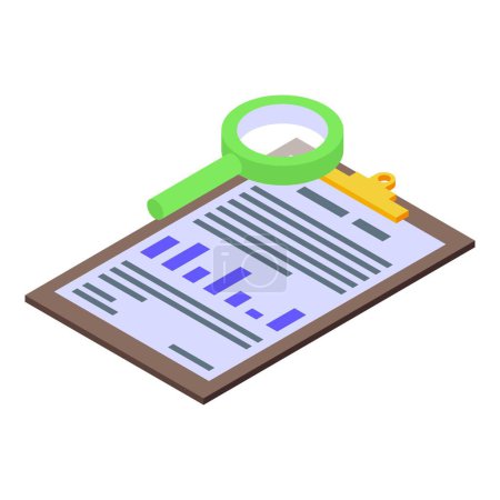 Illustration for Treatment history clipboard icon isometric vector. Result digital. Case past - Royalty Free Image