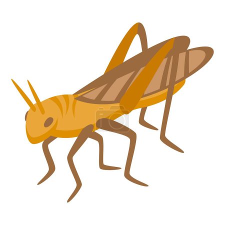 Téléchargez les illustrations : Icône de fourmi insecte vecteur isométrique. Un insecte sauterelle. Petite image mouche - en licence libre de droit