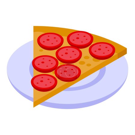 Ilustración de Calle pizza icono de rebanada vector isométrico. Estados Unidos. Ciudad de Nueva York - Imagen libre de derechos