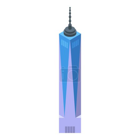 Ilustración de Icono de torre de Nueva York vector isométrico. Edificio emblemático. Puente de torre - Imagen libre de derechos