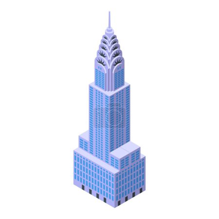 Ilustración de Skyline Nueva York icono del edificio vector isométrico. Un metro histórico. Viaje de viaje - Imagen libre de derechos