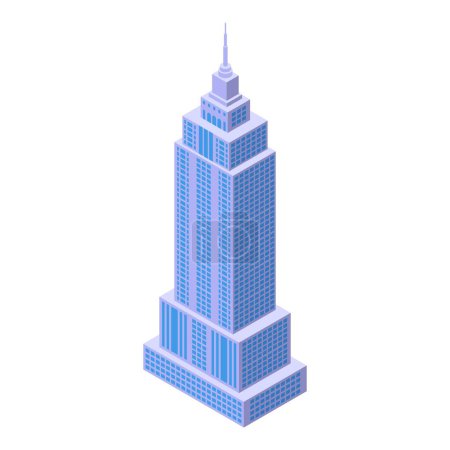 Ilustración de Icono del edificio de la ciudad vector isométrico. Un hito en Nueva York. EE.UU. país - Imagen libre de derechos