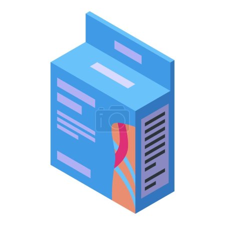 Illustration for Kinesio tape package icon isometric vector. Man tape. Medicine element - Royalty Free Image