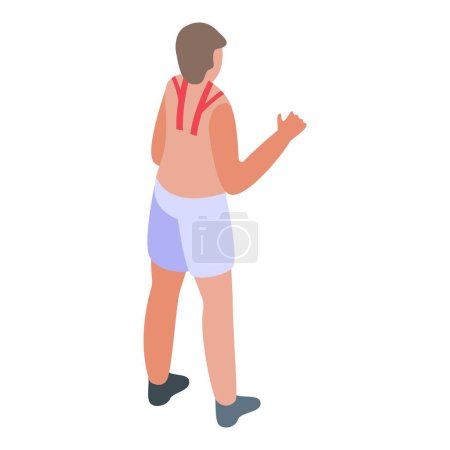 Illustration for Shoulder kinesio support icon isometric vector. Taping alternative. Elastic support - Royalty Free Image
