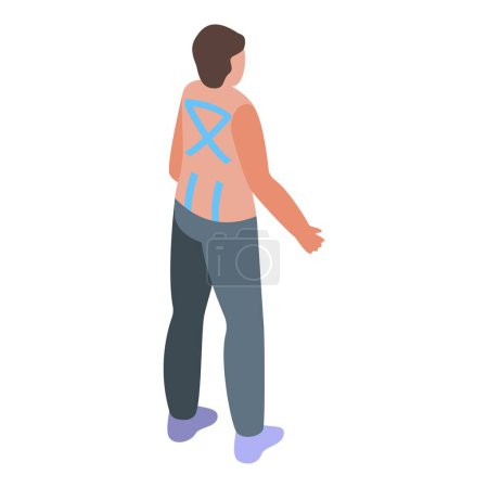 Illustration for Body kinesio taping icon isometric vector. Muscle element. Sport elastic - Royalty Free Image