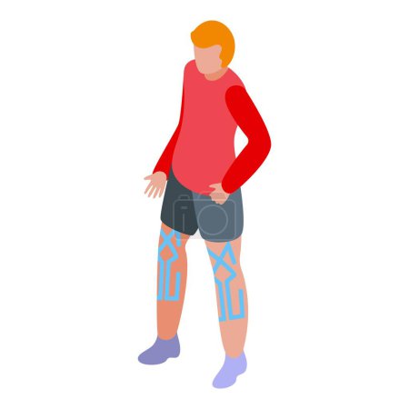 Illustration for Taping therapy muscle icon isometric vector. Pain sport. Apply element - Royalty Free Image