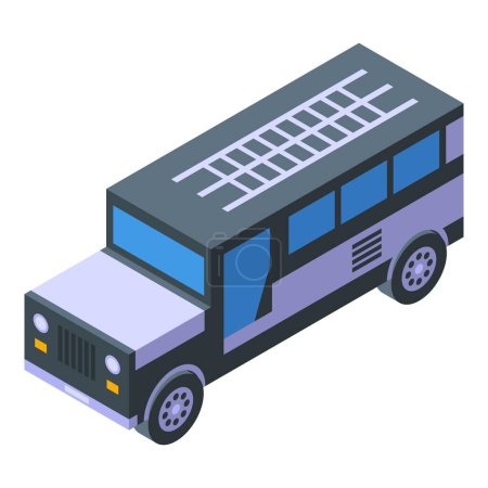 Ilustración de Jeepney icono vector isométrico. Automóvil turístico. Autobús de Manila - Imagen libre de derechos