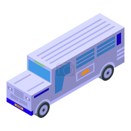 Ilustración de Icono de transporte gris vector isométrico. Transporte turístico. Vehículo urbano - Imagen libre de derechos