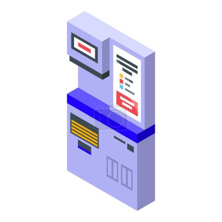 Terminal cash icon isometric vector. Modern payment. Retail food modern