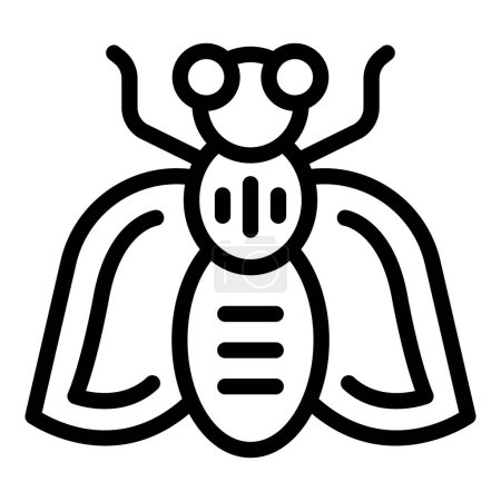 Tsetse icono contorno vector. Fly insect buzz. Alas de escarabajo mosca doméstica