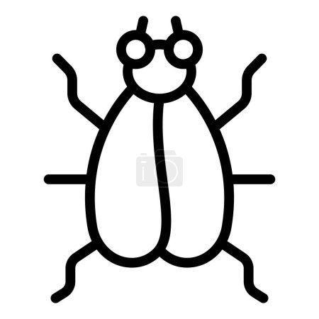 Téléchargez les illustrations : Créature tsetse icône contour vecteur. Un insecte dangereux. Ailes de moustiques - en licence libre de droit