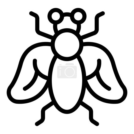 Téléchargez les illustrations : Ailes Tsetse icône contour vecteur. Maladie des insectes domestiques. Gravé mince - en licence libre de droit