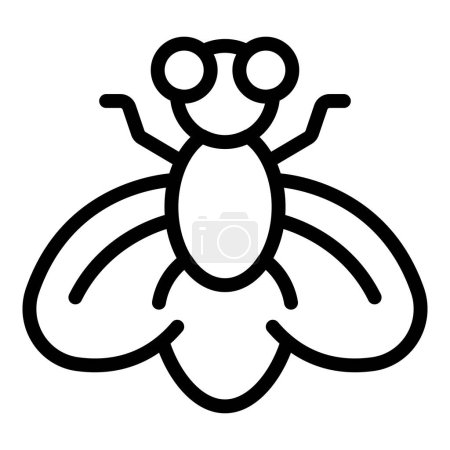 Téléchargez les illustrations : Buzz insecte tsetse icône contour vecteur. Insecte domestique. Afrique appât antique - en licence libre de droit