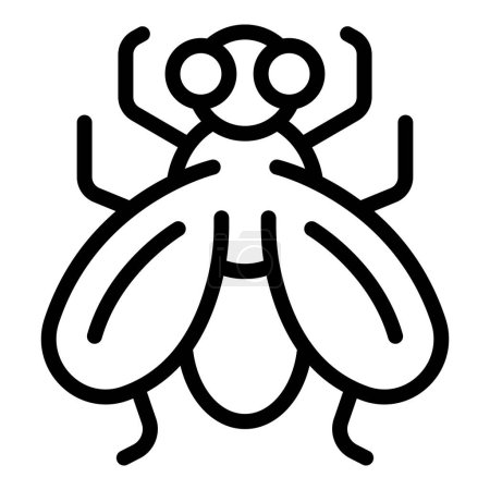 Antiguo icono tsetse contorno vector. Insecto Drosophila. Abeja zumbido tik