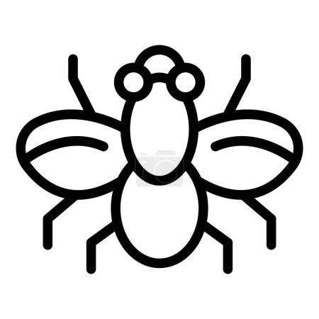 Gefährliche Insektensymbole umreißen Vektor. Hausbiene. Flügelglossina