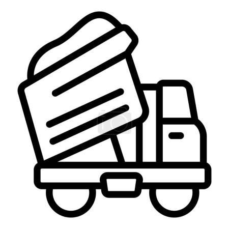 Illustration for Full car tipper icon outline vector. Truck auto vehicle. Load transport cargo - Royalty Free Image