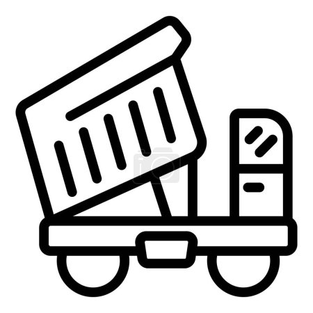Lorry car tipper icon outline vector. Transport delivery. Cargo load product