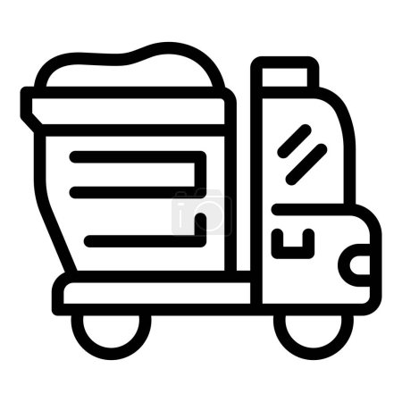 Load car tipper icon outline vector. Paving sand. Cargo delivery crate