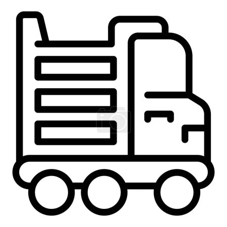 Transport car tipper icon outline vector. Truck container. Auto vehicle