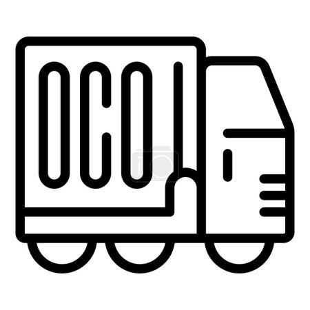 Illustration for Cargo car tipper icon outline vector. Unload cargo delivery. Roadway separate - Royalty Free Image