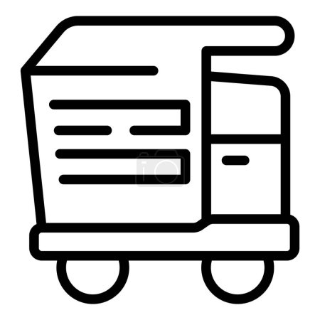 Road car tipper icon outline vector. Cargo delivery. Mining dump car