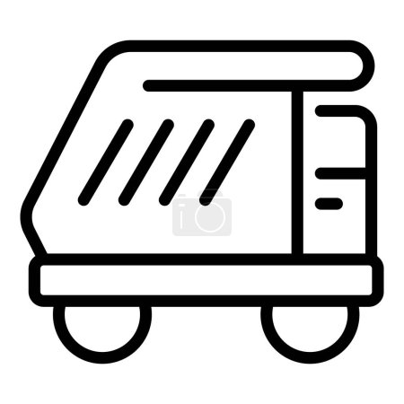 Illustration for Heavy car tipper icon outline vector. Heavy transport. Crate sand cargo - Royalty Free Image