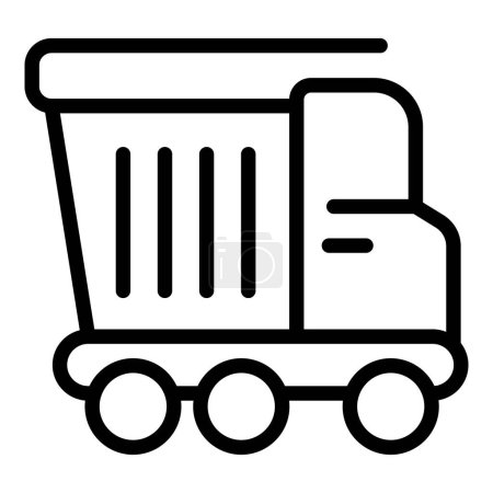 Sand car tipper icon outline vector. Automobile cargo. Mining container