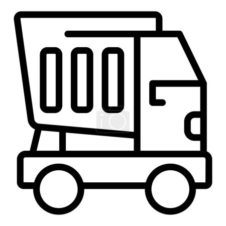 Dump car icon outline vector. Vehicle tipper. Road construction transport