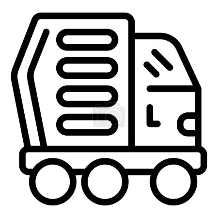 Illustration for Heavy road cargo icon outline vector. Delivery mining. Container auto - Royalty Free Image