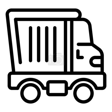 Dispatch road load icon outline vector. Truck container. Auto crate sand