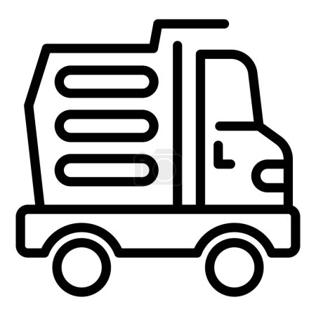 Material digger icon outline vector. Vehicle crate slender. Delivery dump
