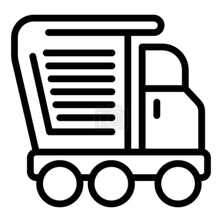 Heavy lorry icon outline vector. Cargo transport delivery. Automobile dump