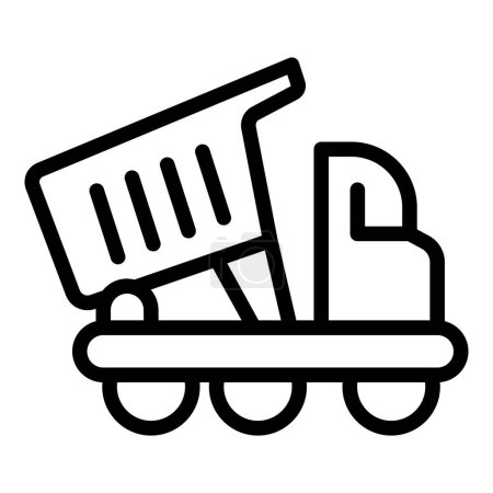 Illustration for Vehicle truck icon outline vector. Automobile cargo. Cargo dump slender - Royalty Free Image