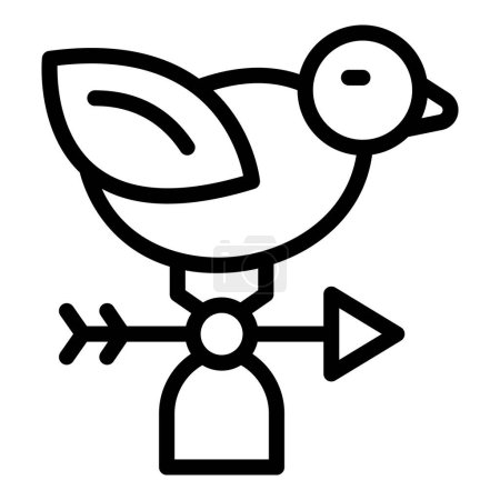 Bird vane pinwheel icon outline vector. Spinner device. Indicator creature