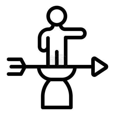 Man indicator pinwheel icon outline vector. Rooster animal. Spinner device