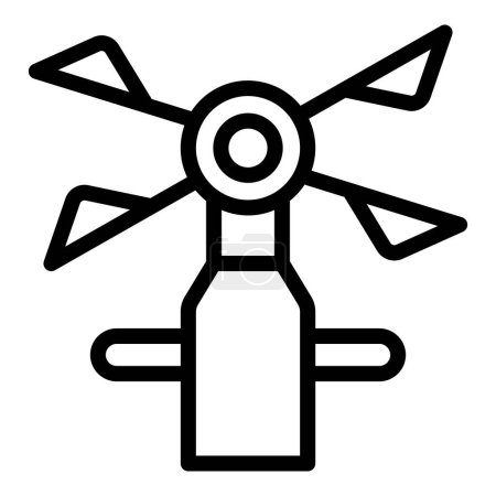 Fan spin vane icon outline vector. Rotation device. Gust device spinner