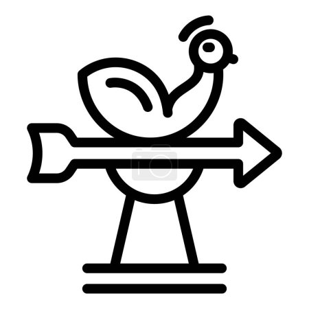 Creature indicator icon outline vector. Chicken animal. Device rotation
