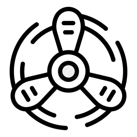 Rotation fan icon outline vector. Device spinner. Toy slender compass