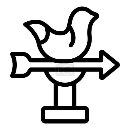 Arrow wind indicator icon outline vector. Animal arrow. Wind cock bird