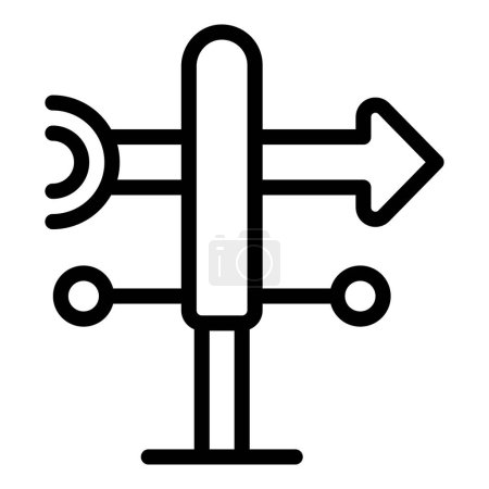 Wind indicator arrow icon outline vector. Spinner device. Toy pin wind