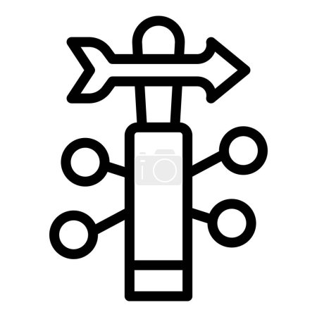 Pinwheel arrow icon outline vector. Spinner device. Toy pin slender
