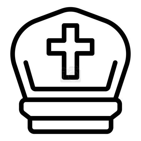 Ilustración de Priest headwear icono contorno vector. La Biblia para adultos reza. Religión de ayuno hombre - Imagen libre de derechos