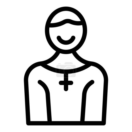 Ilustración de Cultura creyente icono contorno vector. Carácter santo del ayuno. Vicario de Religión - Imagen libre de derechos
