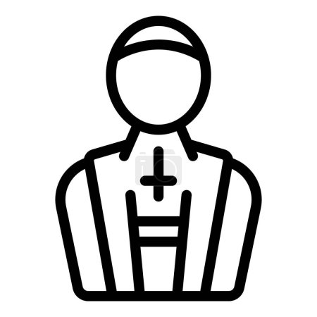 Ilustración de Tradición capellán icono contorno vector. Sacerdote gente. Creencia católica de ayuno - Imagen libre de derechos