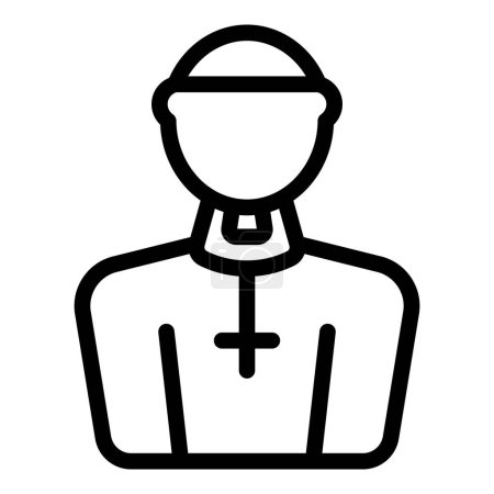 Ilustración de Sacerdote icono hombre contorno vector. La cultura del hombre de masas. Biblia ritual adulto - Imagen libre de derechos