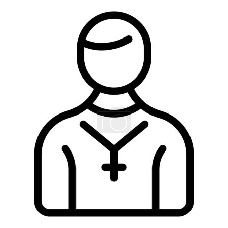 Ilustración de Clérigo icono persona contorno vector. Gente espiritual. Creencia religión oración - Imagen libre de derechos