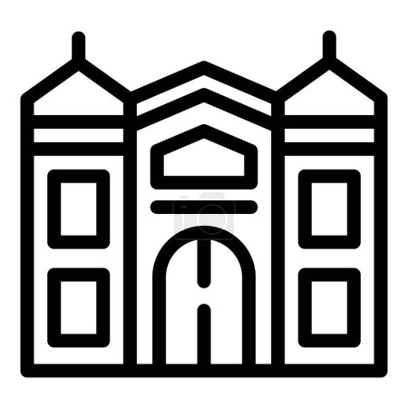 Illustration for Amsterdam gabled building icon outline vector. Artistic heritage. Traditional Holland culture - Royalty Free Image