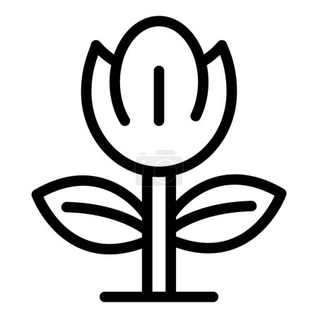 Téléchargez les illustrations : Amsterdam tulipes symbole icône contour vecteur. Printemps Holland fleur de fleur. Manie nationale néerlandaise des tulipes - en licence libre de droit
